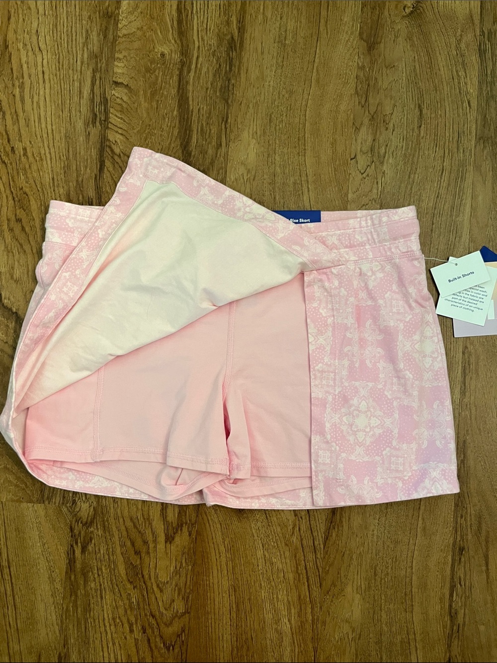 NWT JoyLab Washed Jersey Slit Skort Pink Bandana Print - Picture 7 of 14